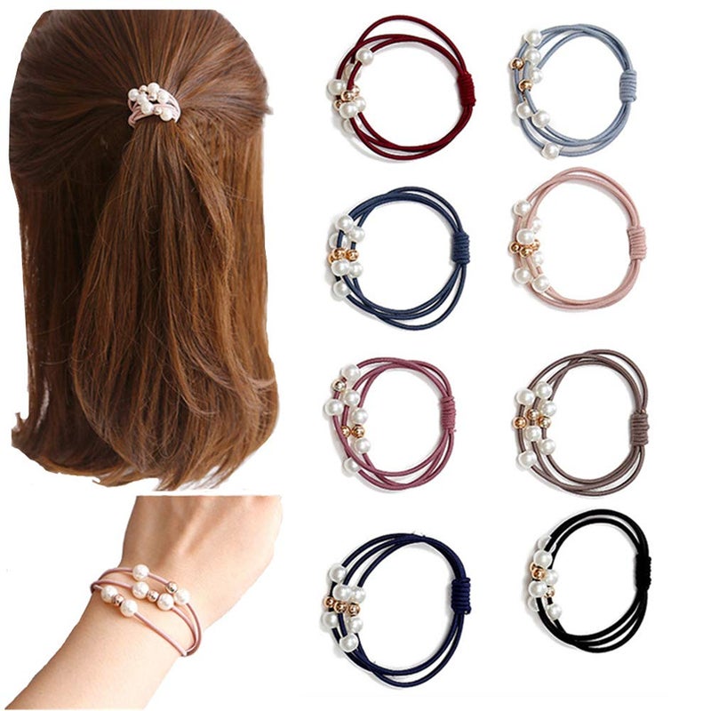 Ruihfas 10Pcs/Lot Korean Hair Tie Bracelets for Women No Damage Scrunchies Elastic Hair Bands Ropes Elastics Boho Hairband for Ponytail Holders - Image 1